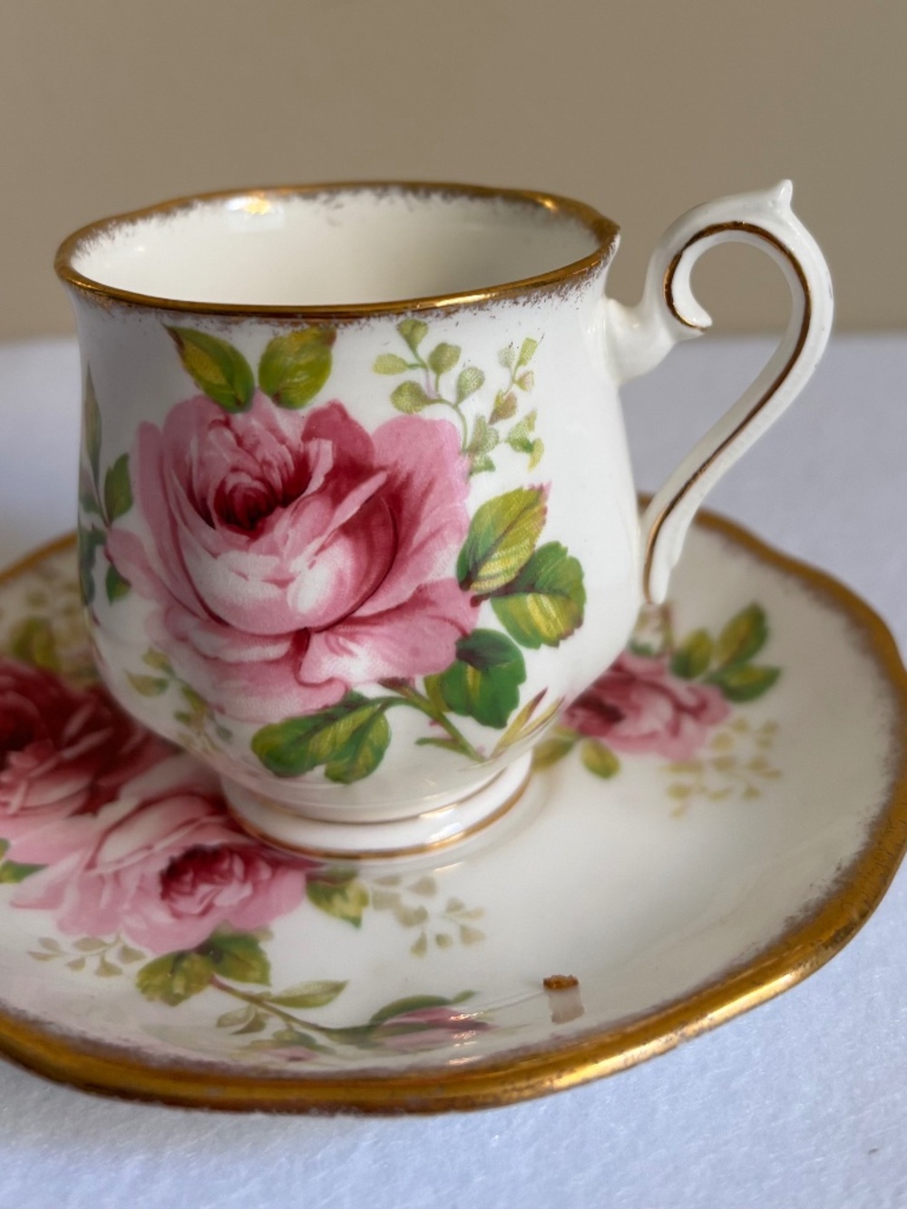 Demitasse Cup & Saucer, Royal Albert American Beauty